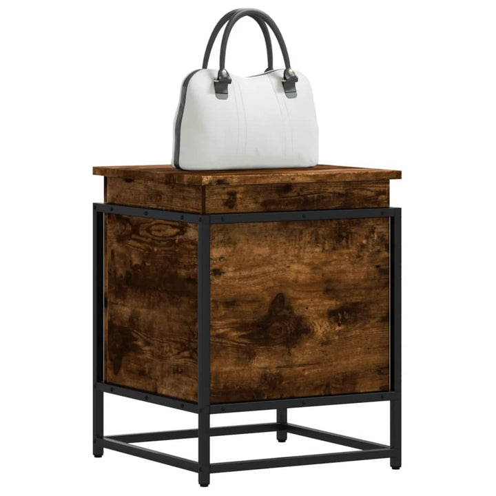 Boîte De Rangement Avec Couvercle Bois D'ingénierie Chêne Fumé