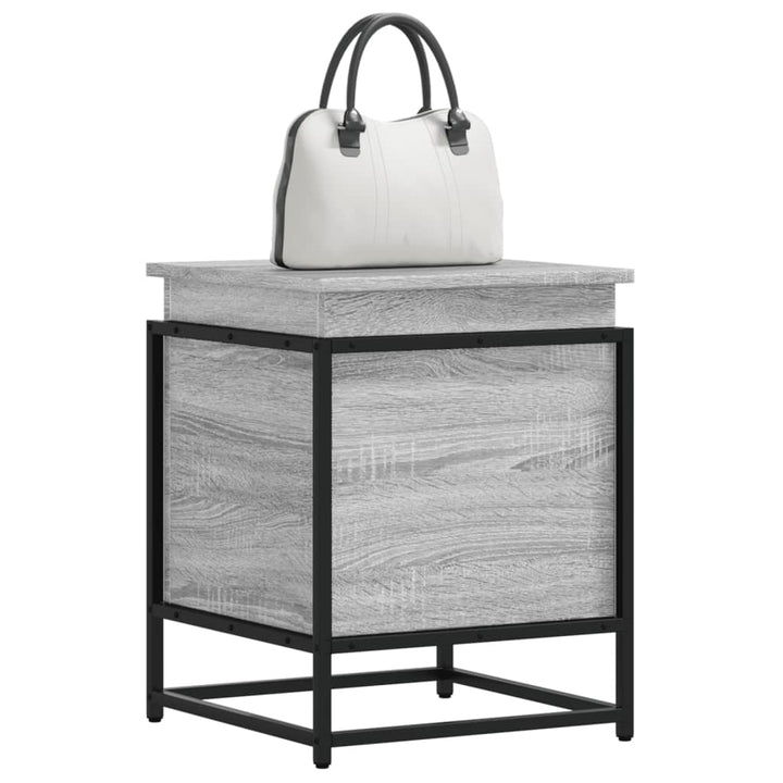 Boîte De Rangement Avec Couvercle Bois D'ingénierie Sonoma Gris