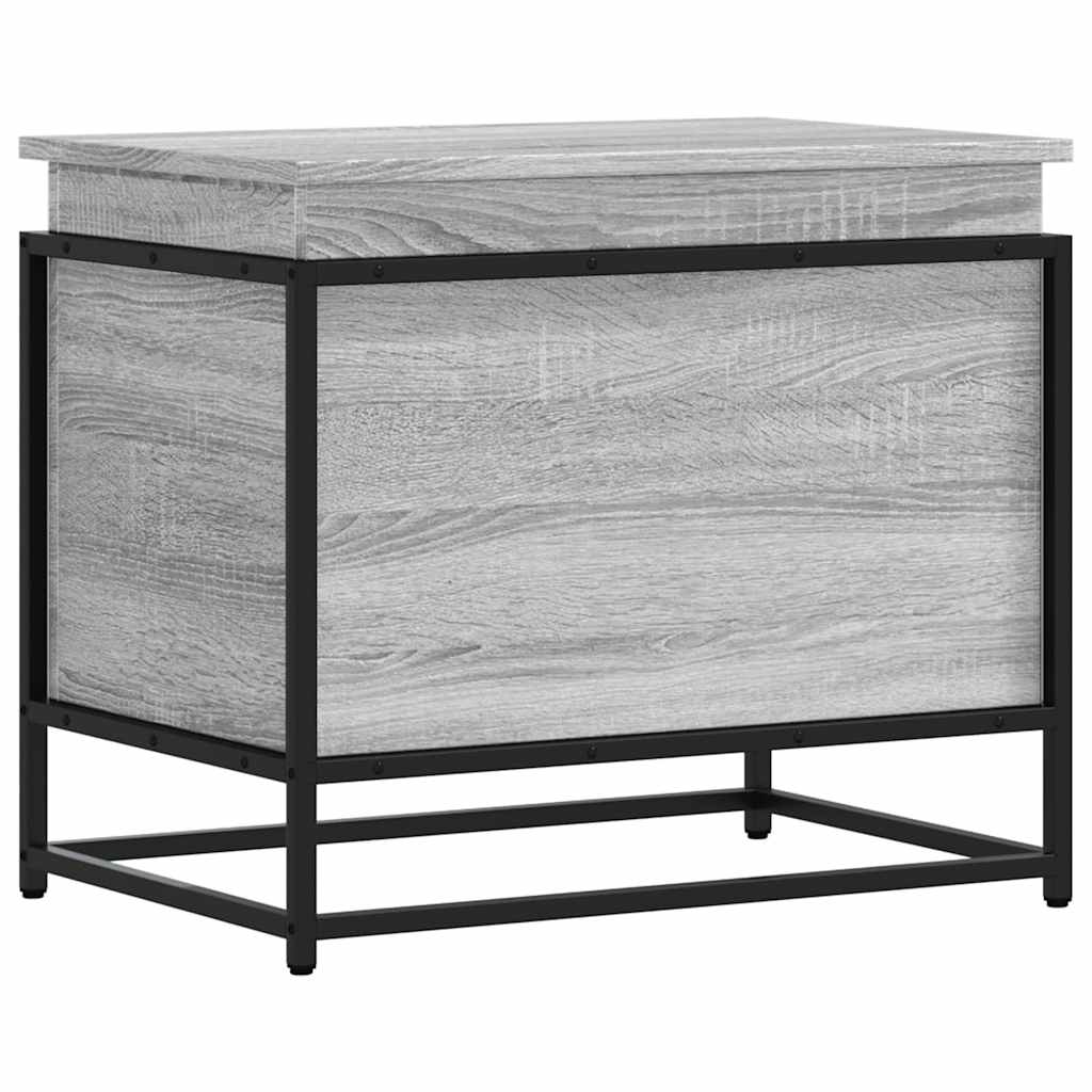 Boîte De Rangement Avec Couvercle Bois D'ingénierie Sonoma Gris