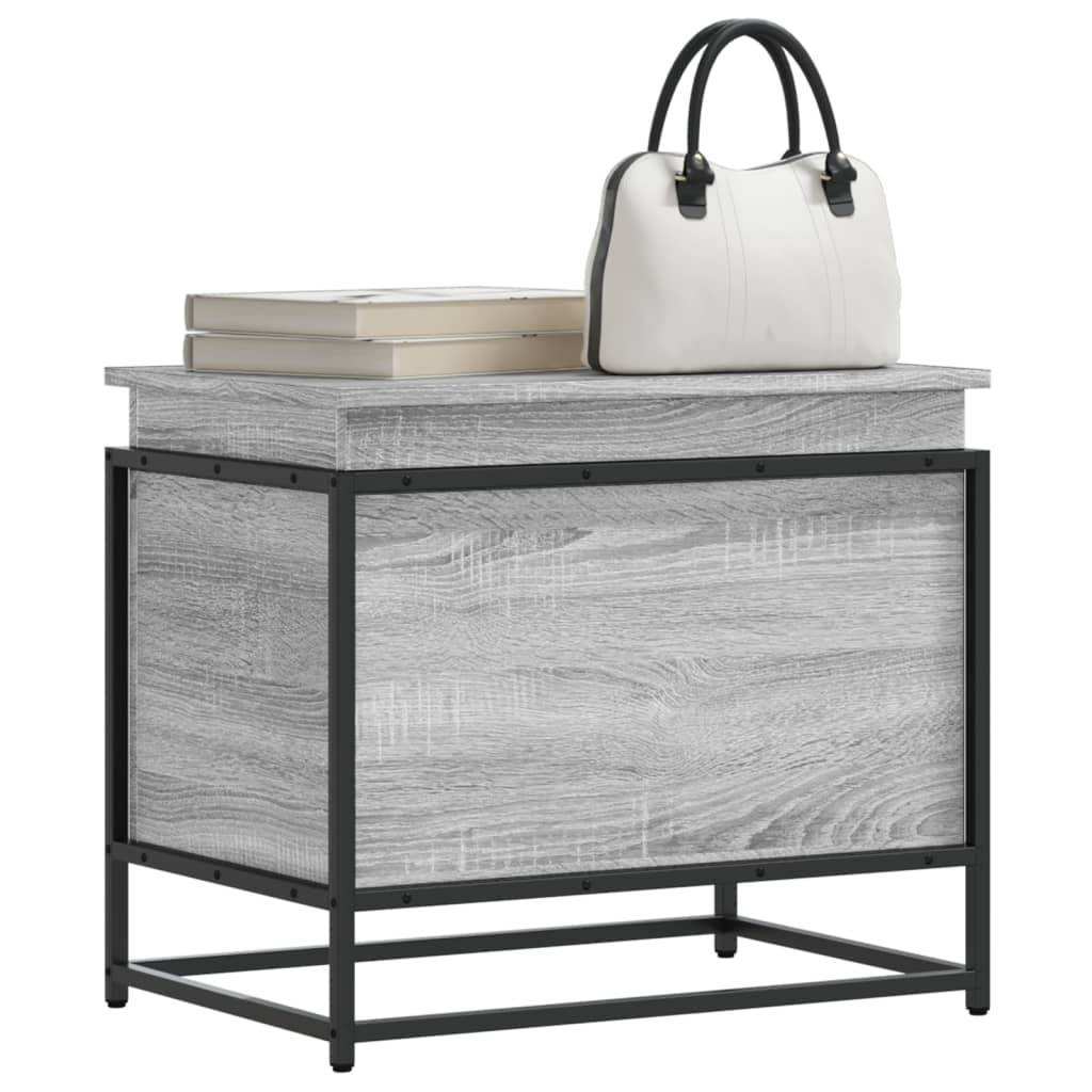 Boîte De Rangement Avec Couvercle Bois D'ingénierie Sonoma Gris