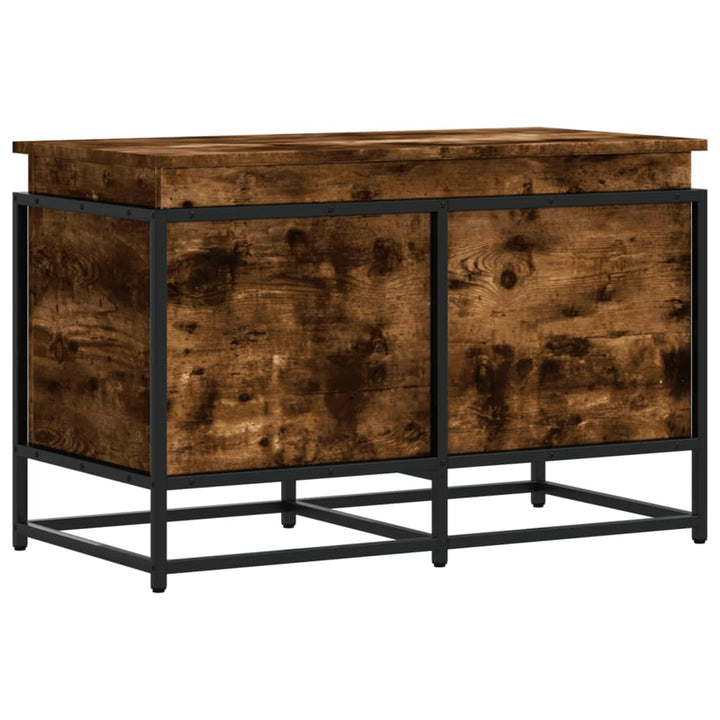 Boîte De Rangement Avec Couvercle Bois D'ingénierie Chêne Fumé