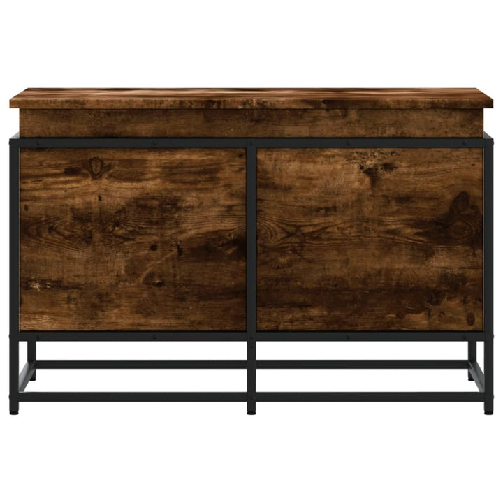 Boîte De Rangement Avec Couvercle Bois D'ingénierie Chêne Fumé