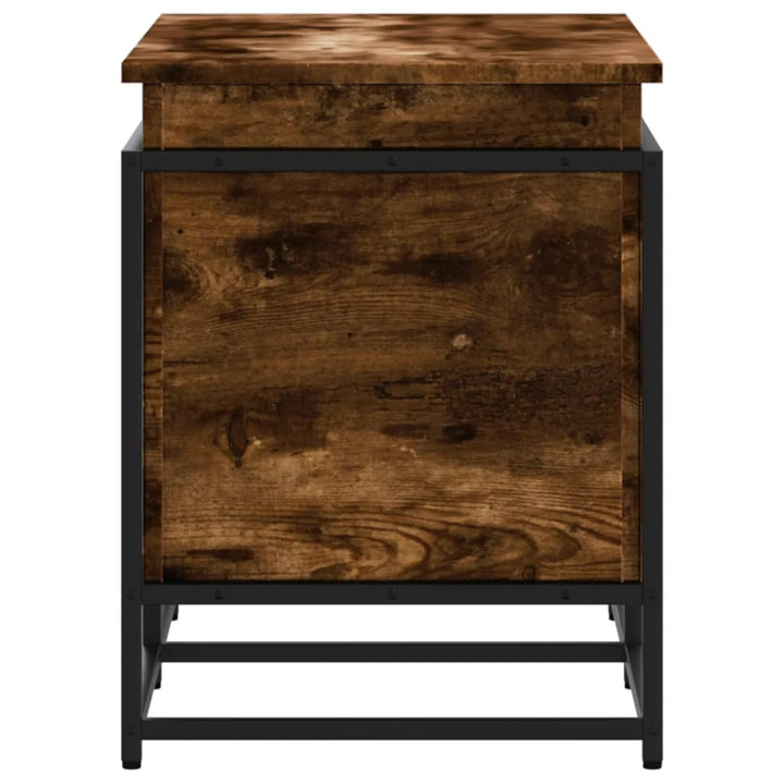 Boîte De Rangement Avec Couvercle Bois D'ingénierie Chêne Fumé