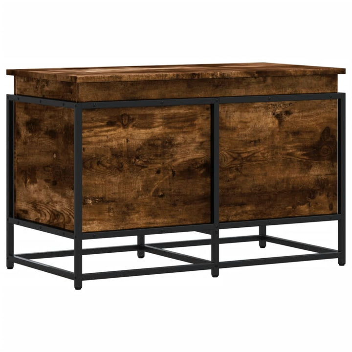 Boîte De Rangement Avec Couvercle Bois D'ingénierie Chêne Fumé