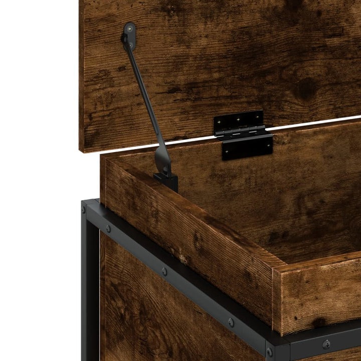 Boîte De Rangement Avec Couvercle Bois D'ingénierie Chêne Fumé