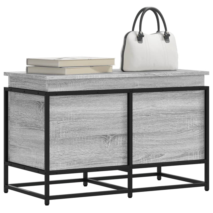 Boîte De Rangement Avec Couvercle Bois D'ingénierie Sonoma Gris