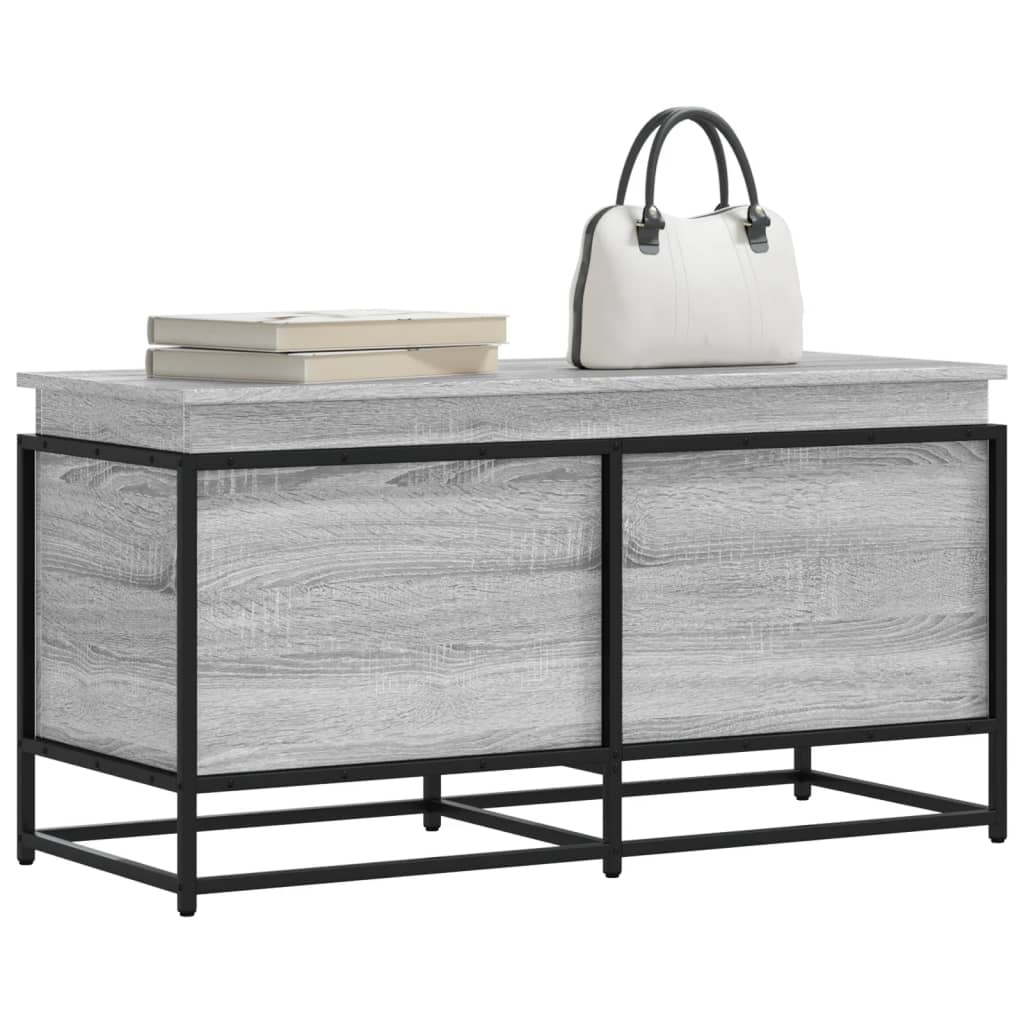 Boîte De Rangement Avec Couvercle Bois D'ingénierie Sonoma Gris