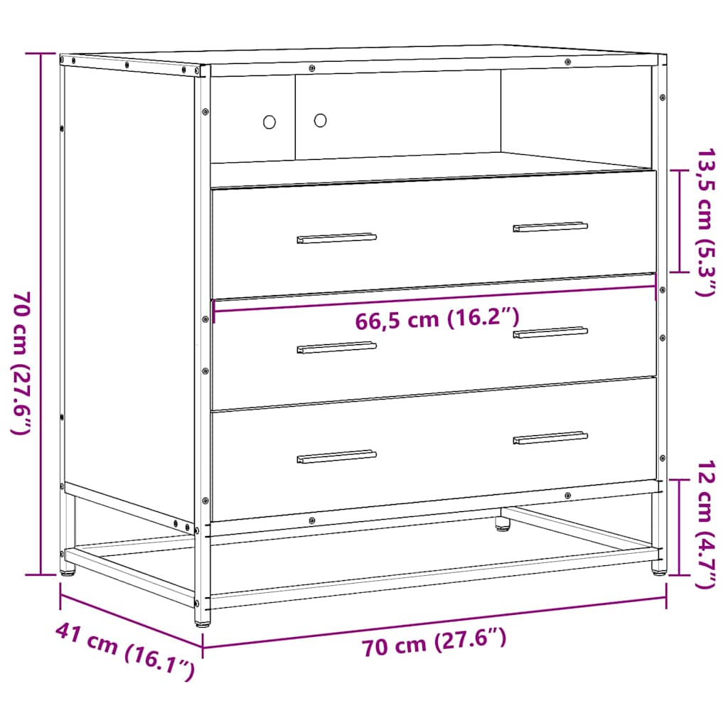 Commode 70X41X70 Cm Bois D'ingénierie