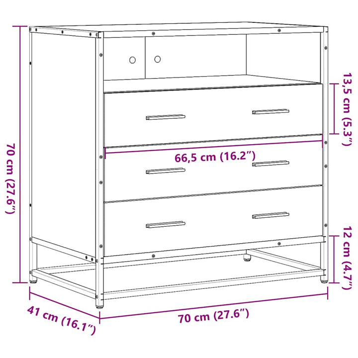 Commode 70X41X70 Cm Bois D'ingénierie