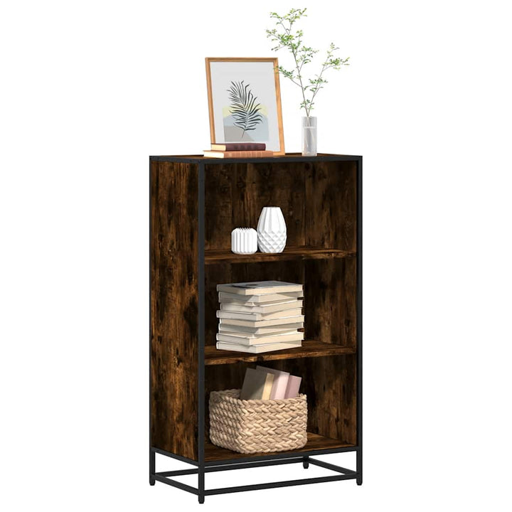 Bibliothèque 80,5X35X107,5 Cm Bois D'ingénierie Chêne Fumé