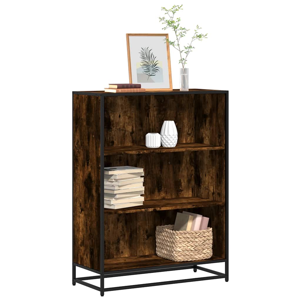 Bibliothèque 80,5X35X107,5 Cm Bois D'ingénierie Chêne Fumé