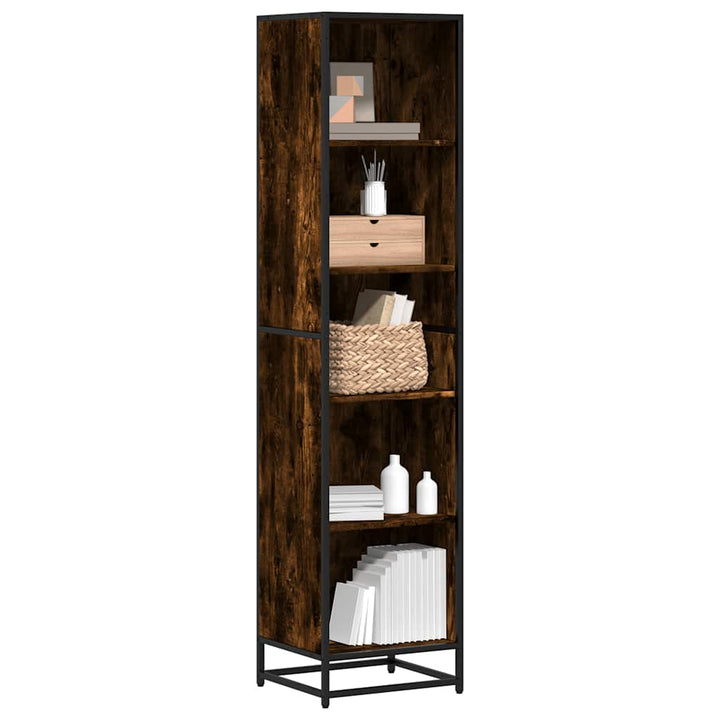 Bibliothèque 80,5X35X107,5 Cm Bois D'ingénierie Chêne Fumé