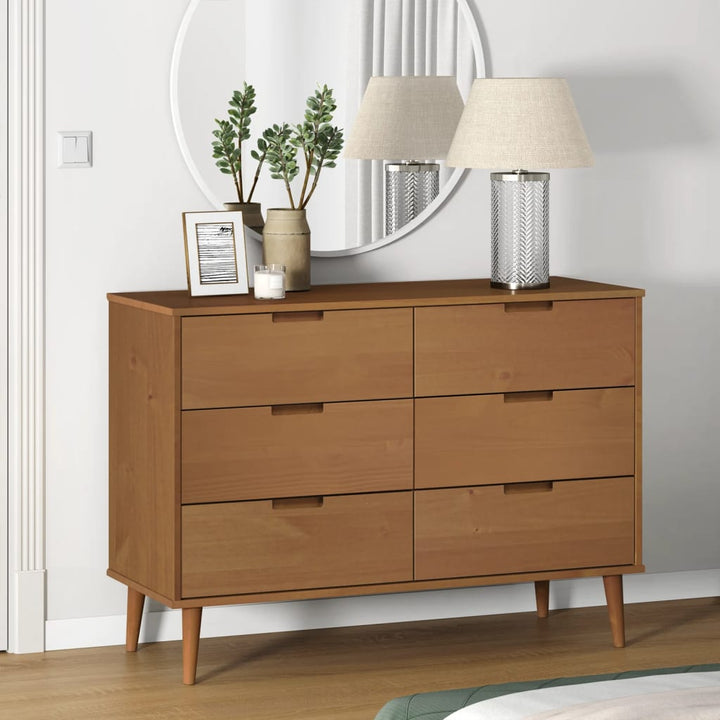 Commode Molde 113X40X80 Cm Bois De Pin Massif