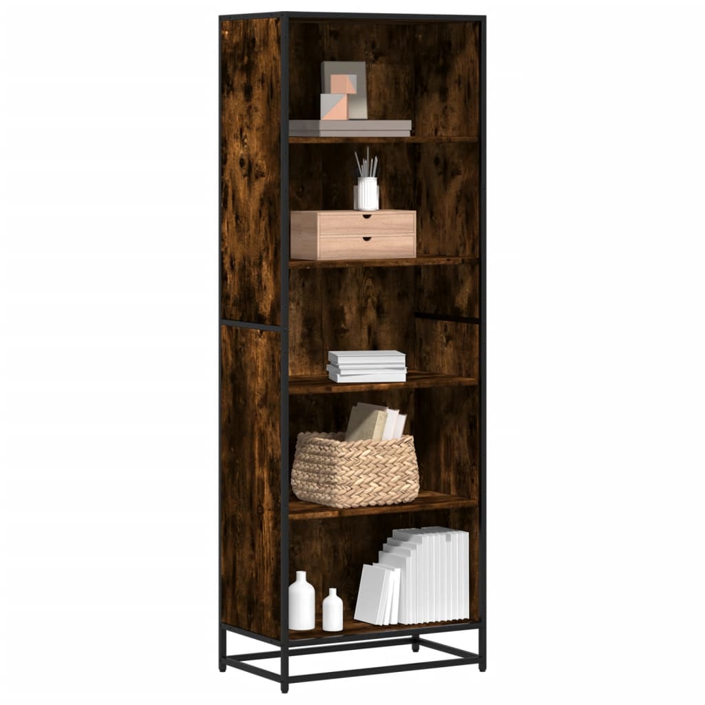 Bibliothèque 80,5X35X107,5 Cm Bois D'ingénierie Chêne Fumé