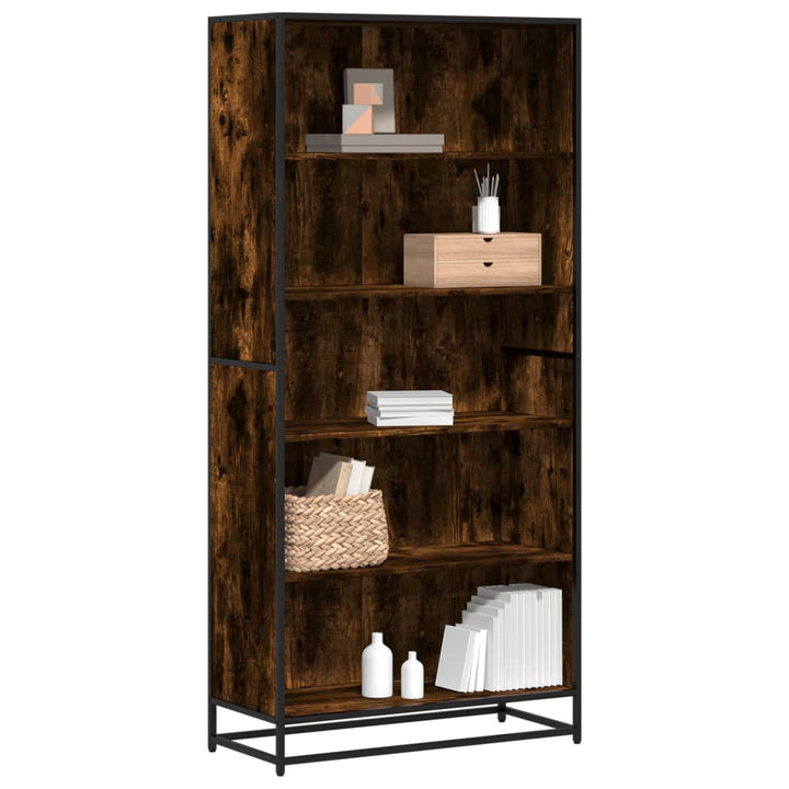 Bibliothèque 80,5X35X107,5 Cm Bois D'ingénierie Chêne Fumé