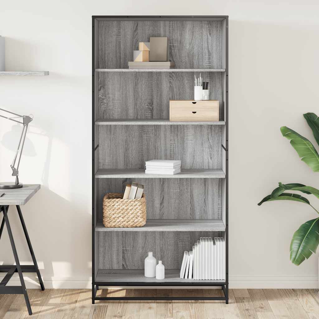 Bibliothèque 80,5X35X170,5 Cm Bois D'ingénierie Sonoma Gris