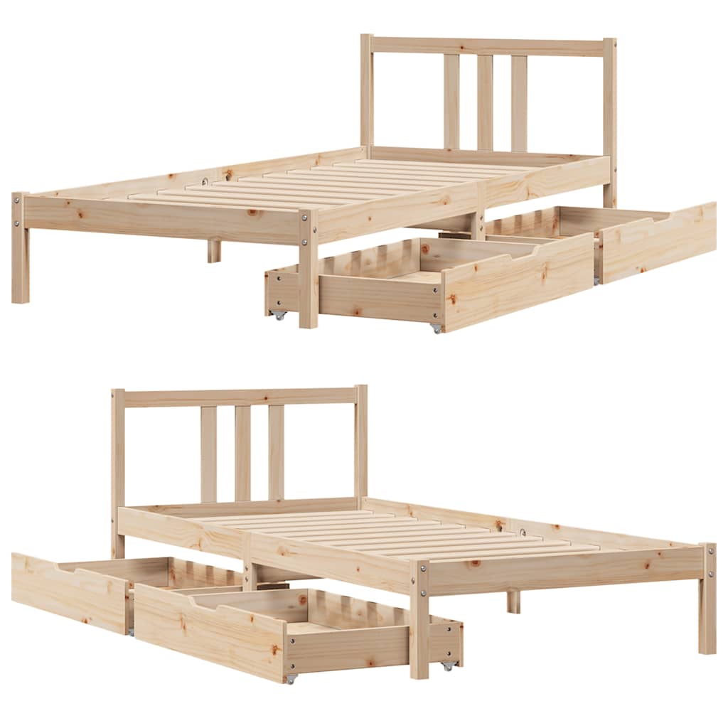Cadre De Lit Sans Matelas Bois De Pin Massif