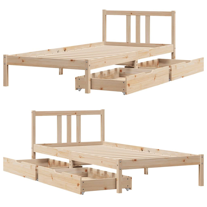 Cadre De Lit Sans Matelas Bois De Pin Massif
