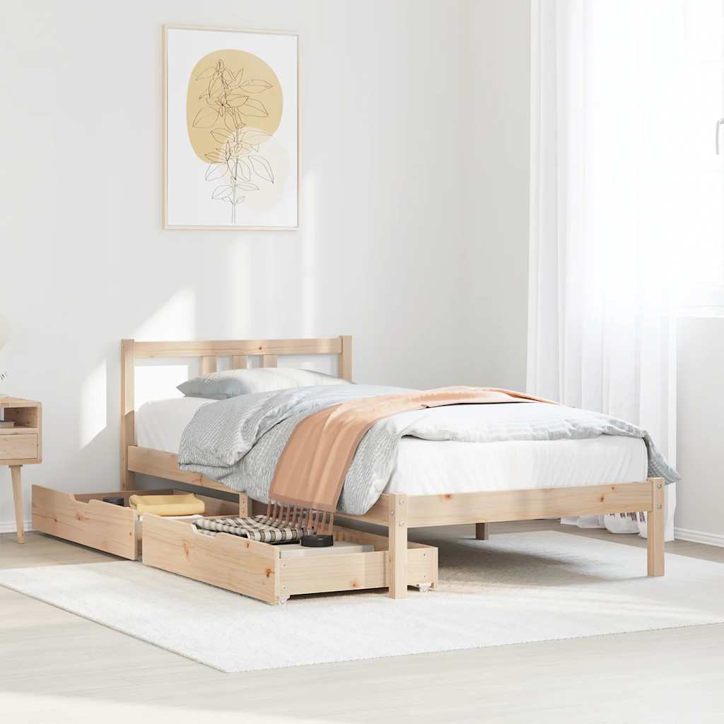 Cadre De Lit Sans Matelas Bois De Pin Massif