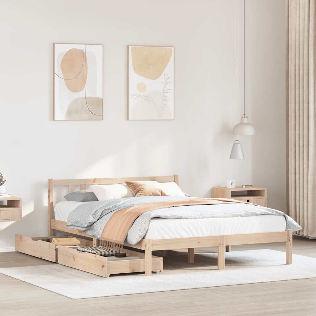 Cadre De Lit Sans Matelas Bois De Pin Massif