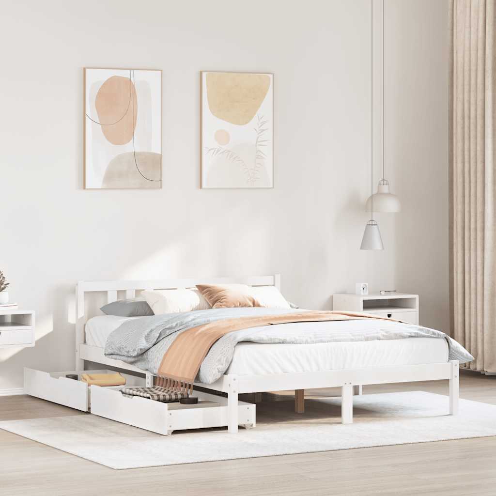 Cadre De Lit Sans Matelas Bois De Pin Massif