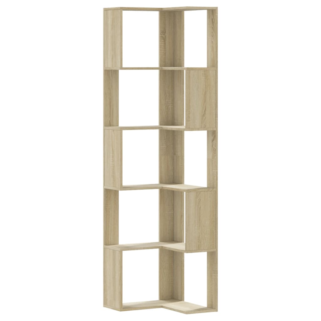 Bibliothèque D'angle À 5 Niveaux Bois D'ingénierie