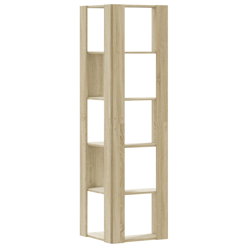 Bibliothèque D'angle À 5 Niveaux Bois D'ingénierie