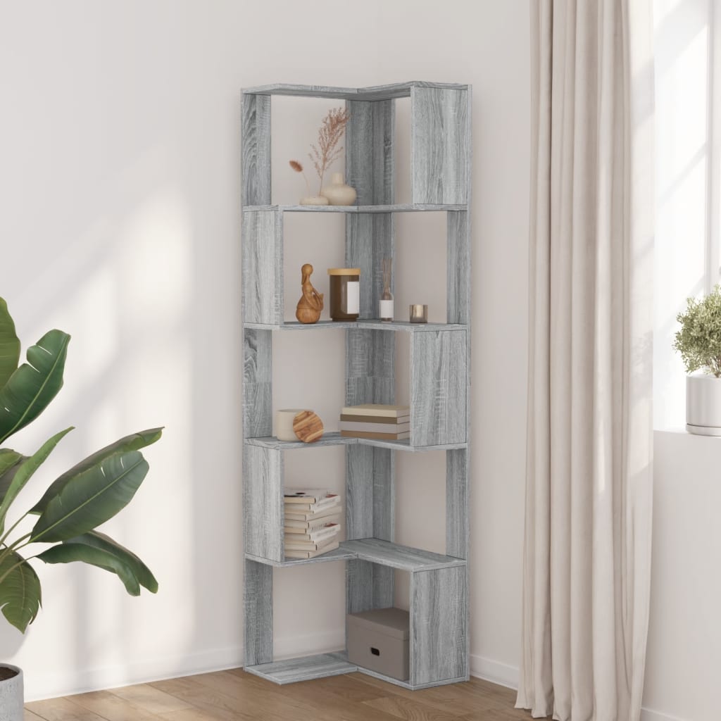 Bibliothèque D'angle À 5 Niveaux Bois D'ingénierie