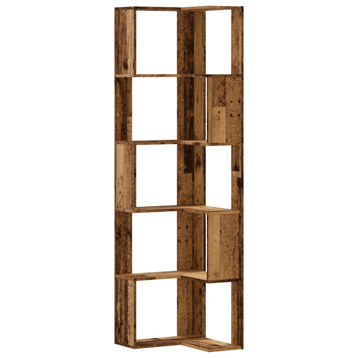 Bibliothèque D'angle À 5 Niveaux Bois D'ingénierie