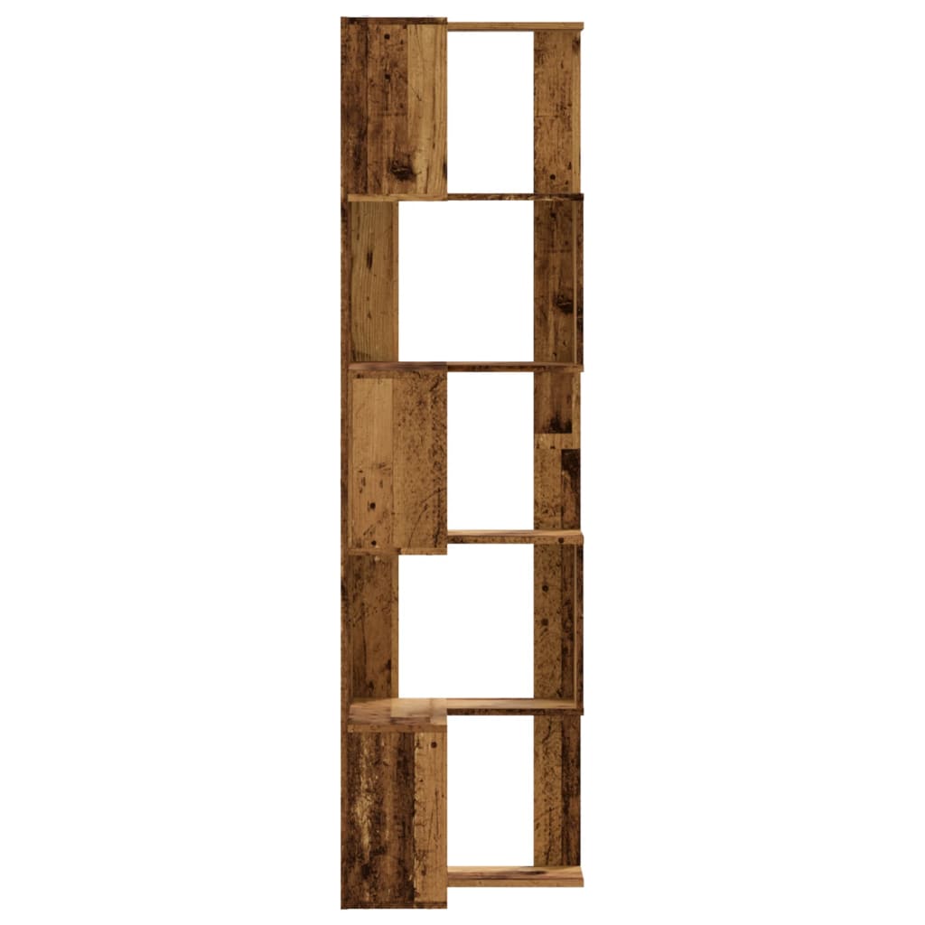 Bibliothèque D'angle À 5 Niveaux Bois D'ingénierie