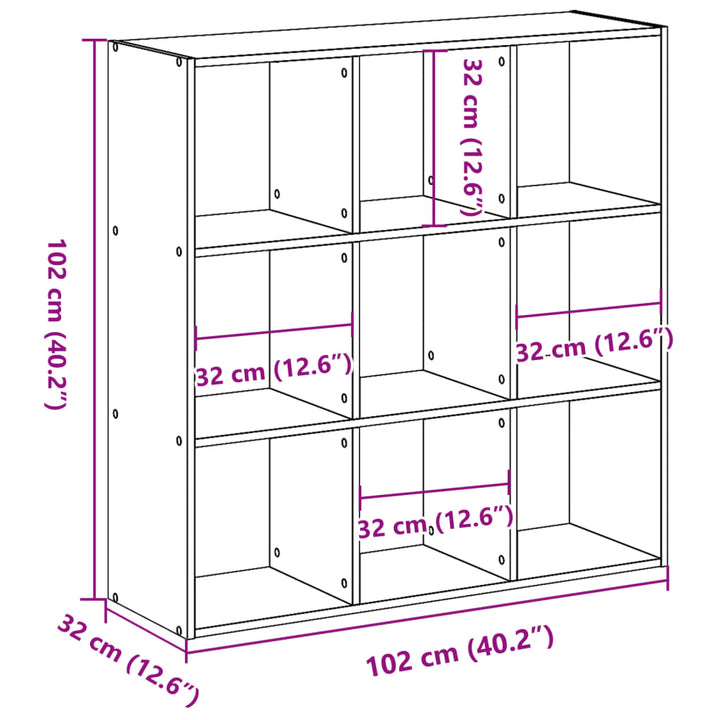 Bibliothèque 102X32X Bois D'ingénierie Chêne Marron