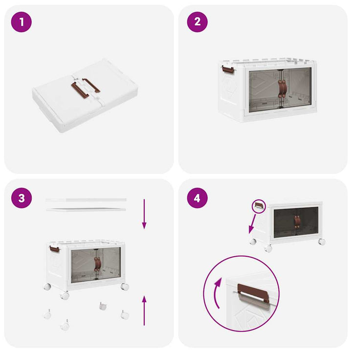 Boîte De Rangement Empilable Avec Roues 28 L 48,5X29,5X33 Cm