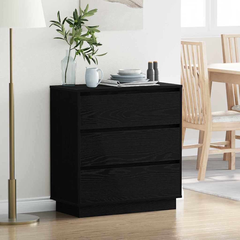 Commode De Chevet Avec Led Chêne Artisan 71X34,5X75 Cm Bois D'ingénierie