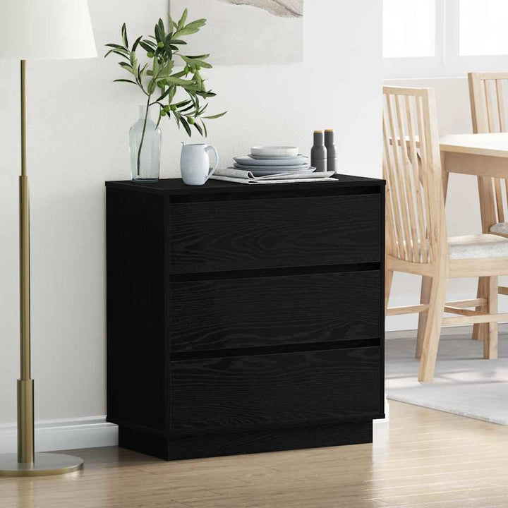 Commode De Chevet Avec Led Chêne Artisan 71X34,5X75 Cm Bois D'ingénierie