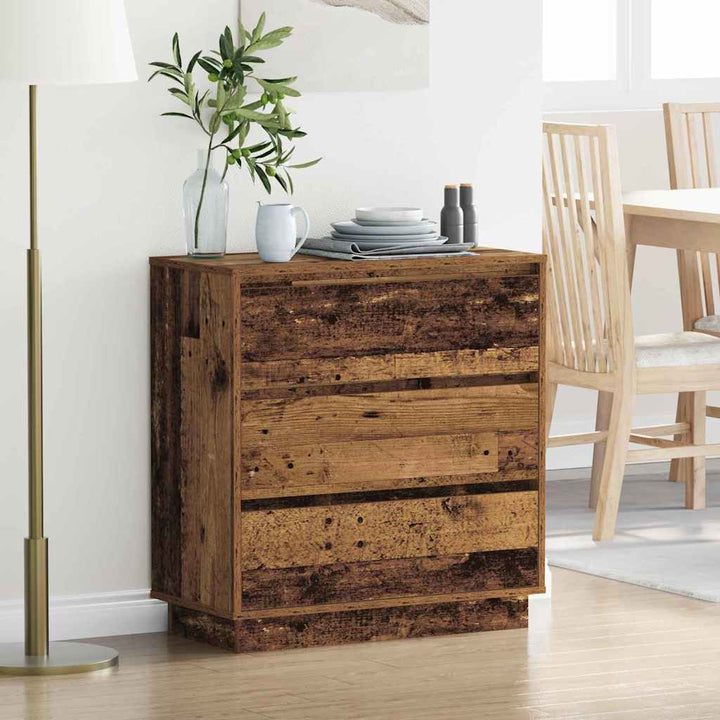 Commode De Chevet Avec Led Chêne Artisan 71X34,5X75 Cm Bois D'ingénierie