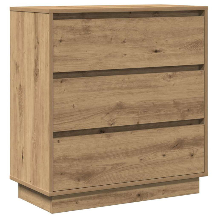 Commode De Chevet Avec Led Chêne Artisan 71X34,5X75 Cm Bois D'ingénierie