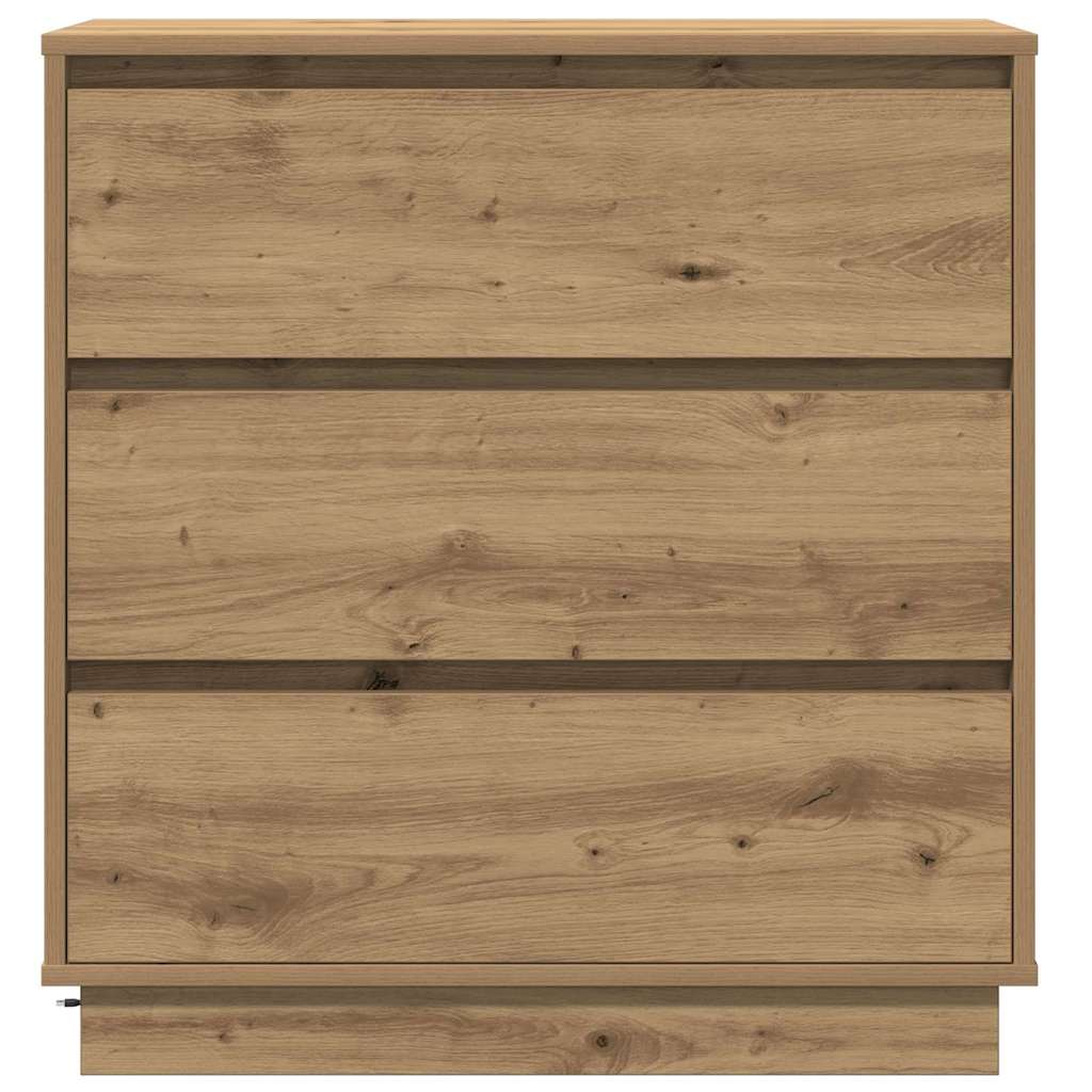 Commode De Chevet Avec Led Chêne Artisan 71X34,5X75 Cm Bois D'ingénierie