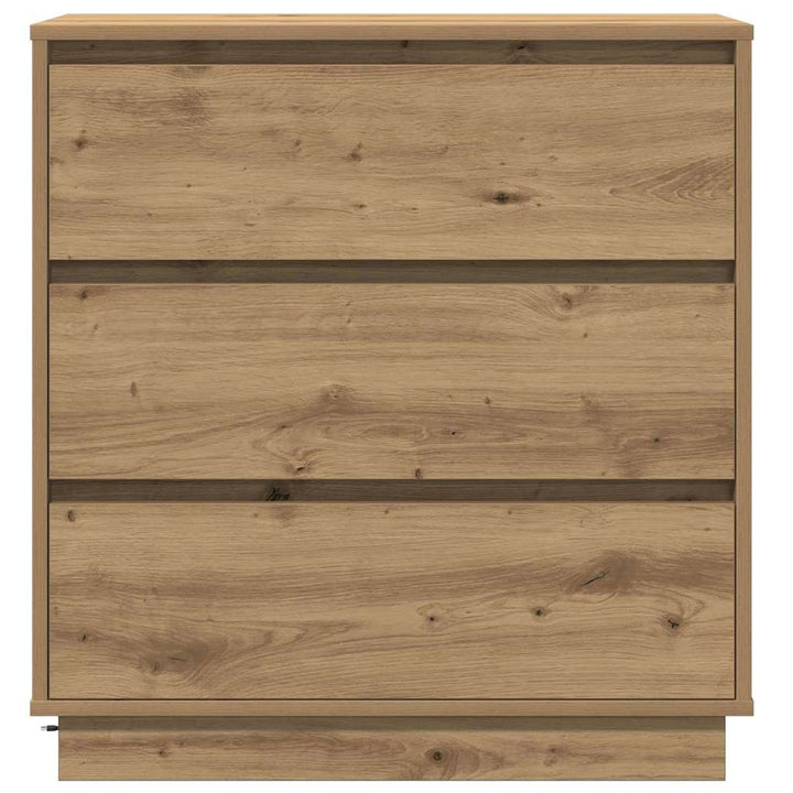Commode De Chevet Avec Led Chêne Artisan 71X34,5X75 Cm Bois D'ingénierie