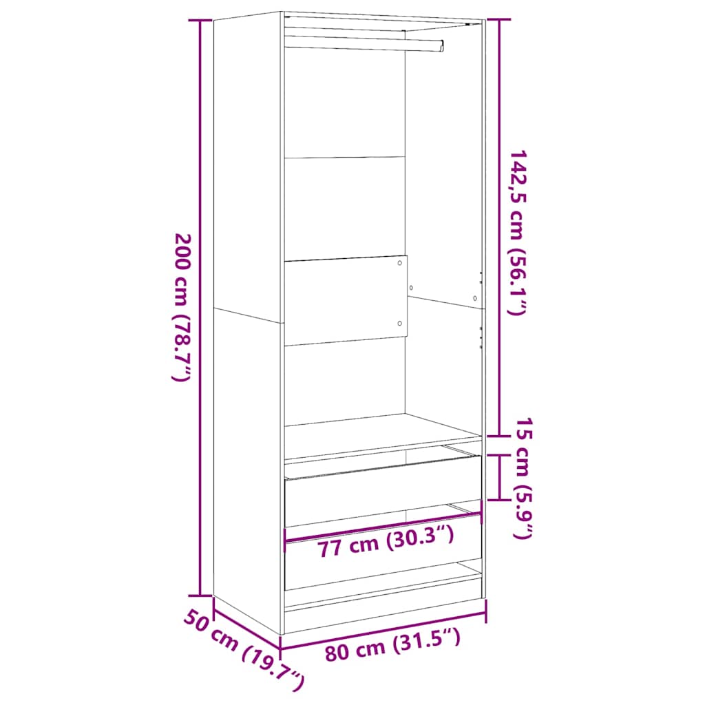 Garde-Robe Bois D'ingénierie Vieux Bois
