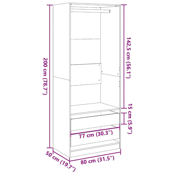 Garde-Robe Bois D'ingénierie Vieux Bois