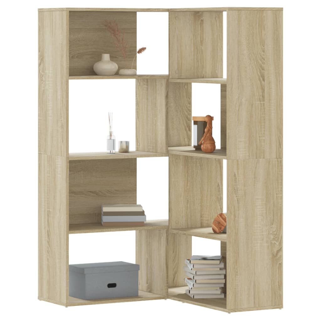 Bibliothèque D'angle À 4 Niveaux Bois D'ingénierie