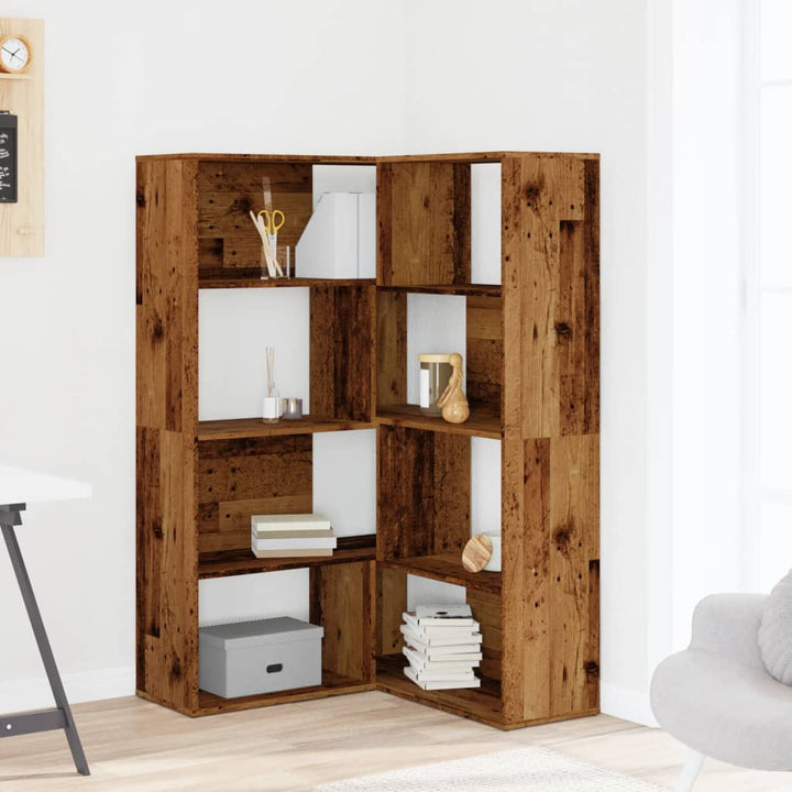 Bibliothèque D'angle À 4 Niveaux Bois D'ingénierie