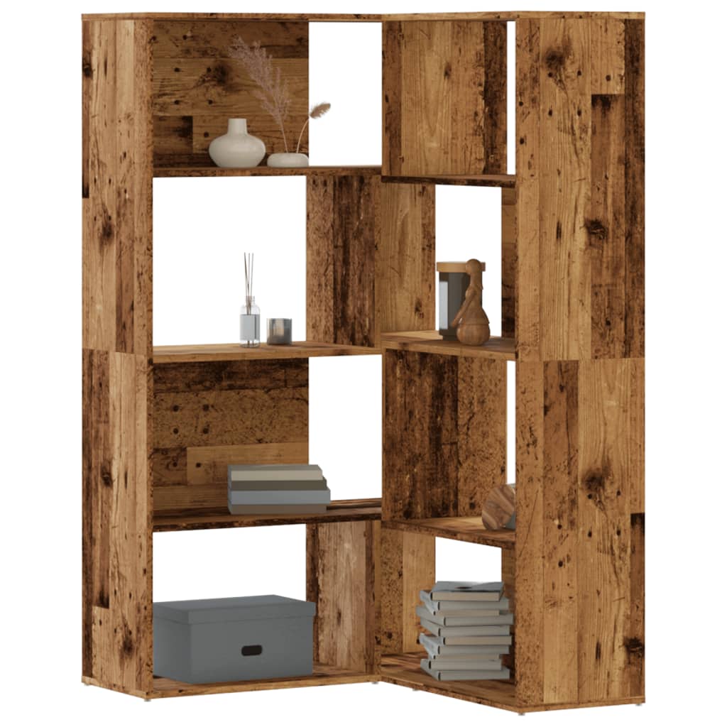 Bibliothèque D'angle À 4 Niveaux Bois D'ingénierie