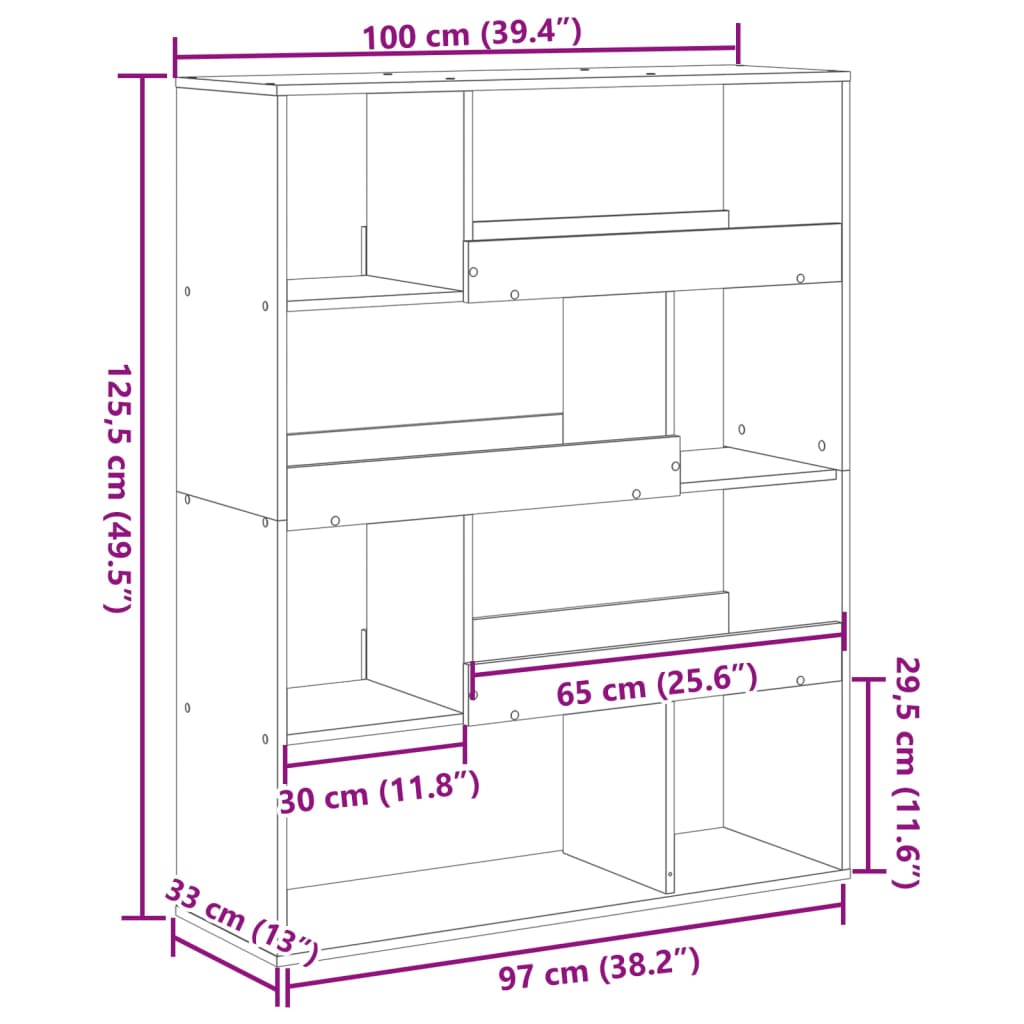 Bibliothèque 100X33X125,5 Cm Bois D'ingénierie