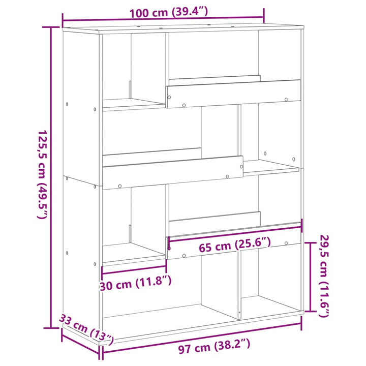 Bibliothèque 100X33X125,5 Cm Bois D'ingénierie