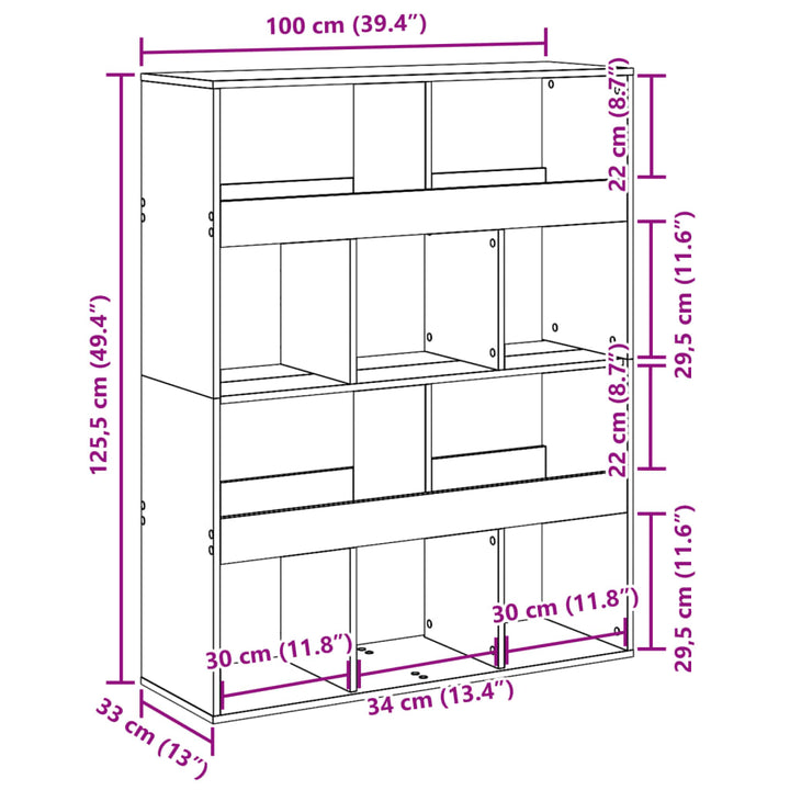 Bibliothèque 100X33X125,5 Cm Bois D'ingénierie