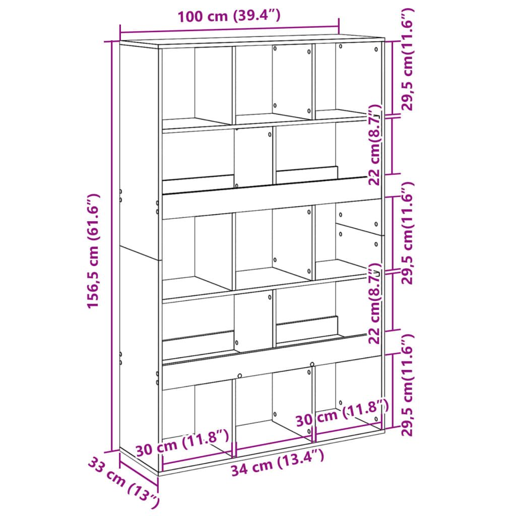 Bibliothèque 100X33X156,5 Cm Bois D'ingénierie