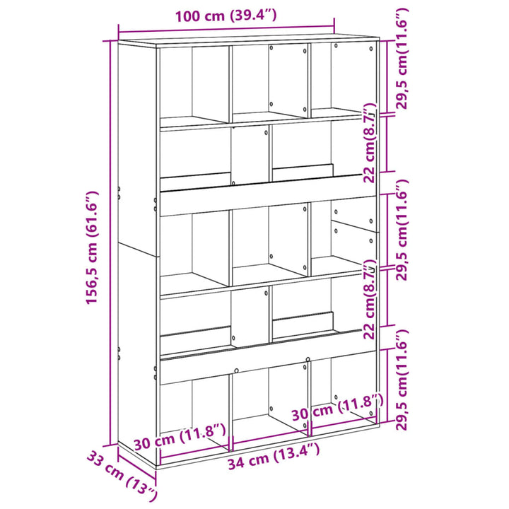 Bibliothèque 100X33X156,5 Cm Bois D'ingénierie