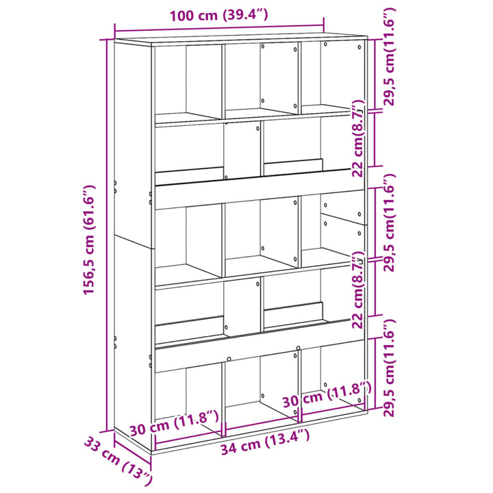Bibliothèque 100X33X156,5 Cm Bois D'ingénierie