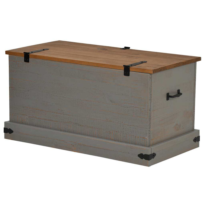Coffre De Rangement Halden 91X48X47 Cm Bois Massif Pin
